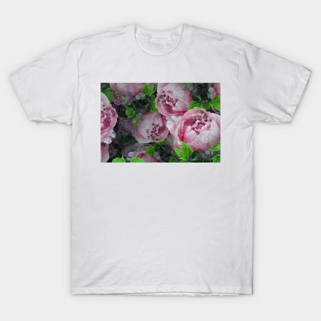 Plethora of Pink Peonies T-Shirt by SeaChangeDesign